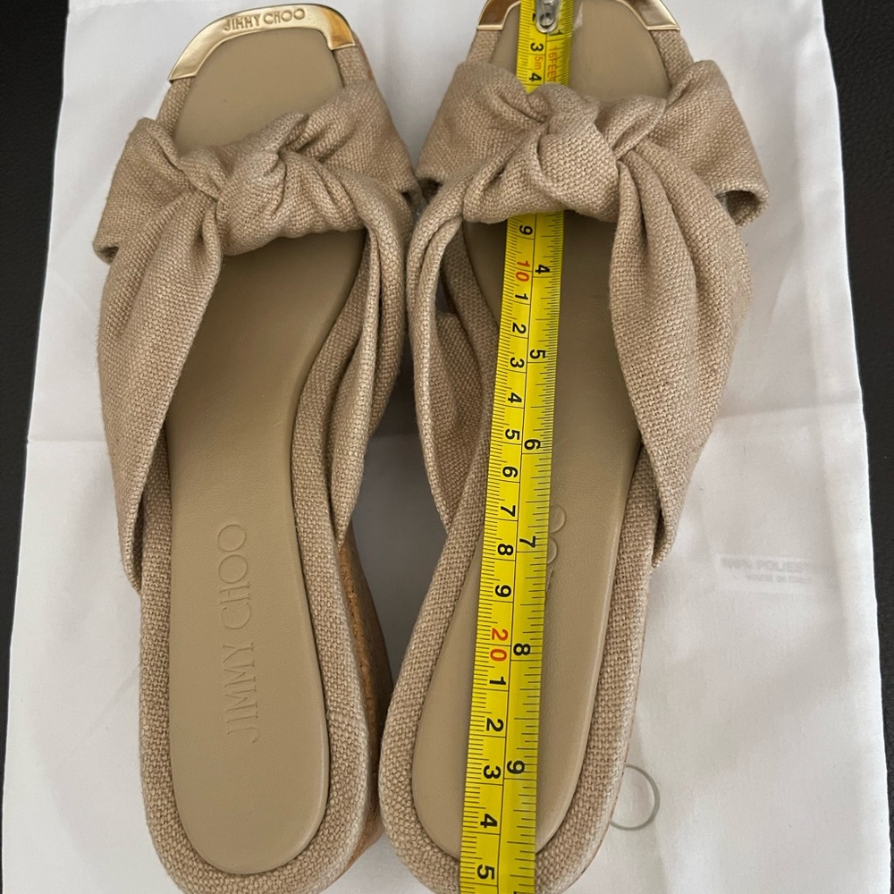 NEW JIMMY CHOO Avenue Crisscross Wedge Slide Sandals - Picture 8 of 12
